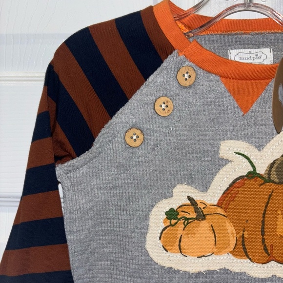 Mud Pie Baby Boys Waffle Weave Baby Pumpkin Bodysuit - Picture 3 of 6